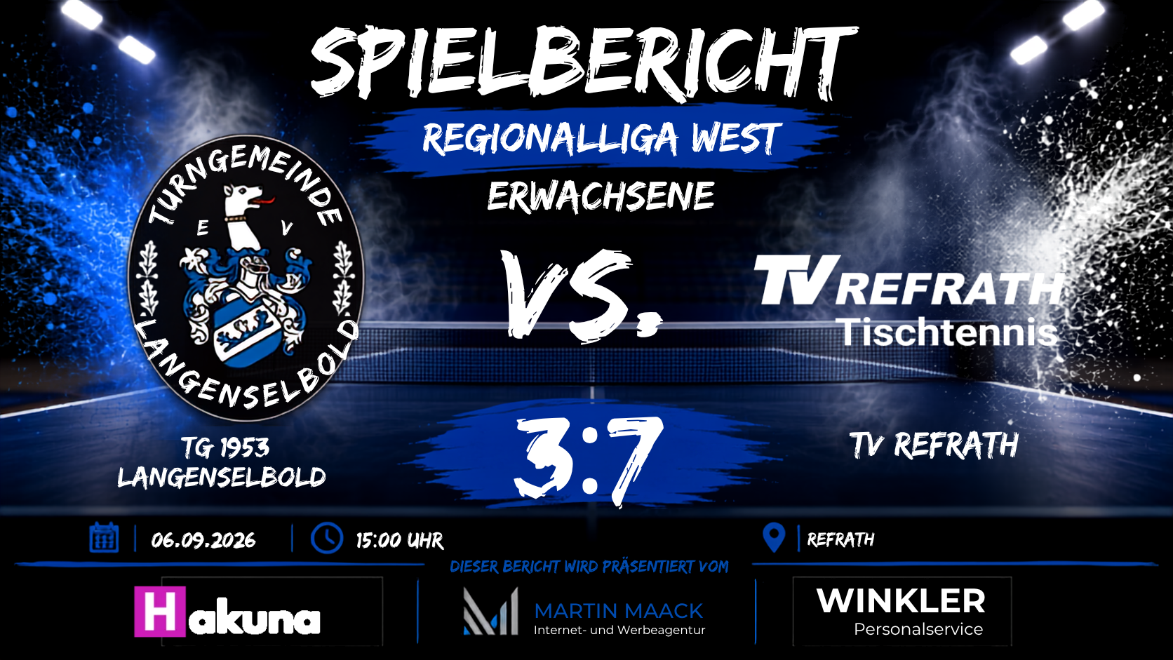 Starker Kampf zum Regionalliga-Auftakt: TG Langenselbold unterliegt 3:7 in Refrath