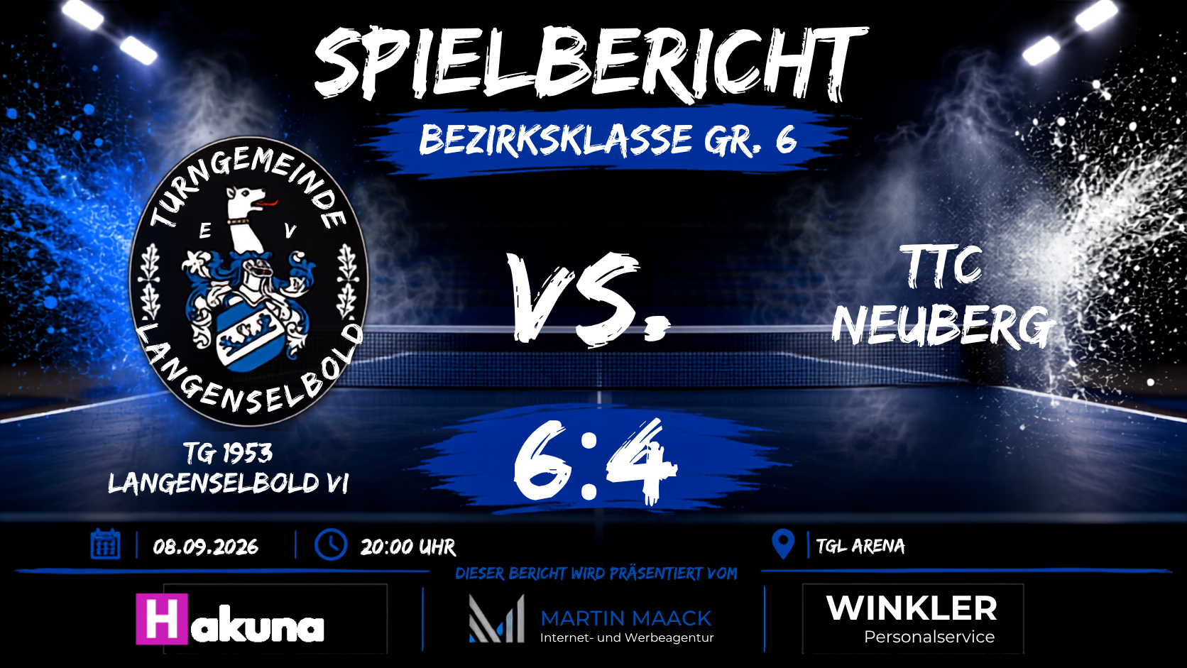 Nervenstark zum Heimsieg: TG Langenselbold VI bezwingt Neuberg mit 6:4