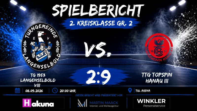 Trotz 2:9: TG Langenselbold VIII zeigt Kampfgeist gegen starken Gegner aus Hanau