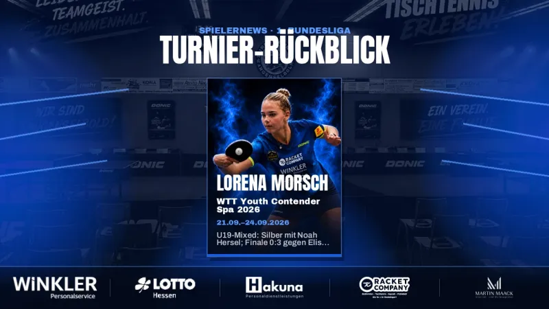 Lorena Morsch holt Silber im U19-Mixed beim WTT Youth Contender Spa 2026
