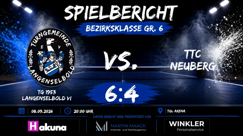 Nervenstark zum Heimsieg: TG Langenselbold VI bezwingt Neuberg mit 6:4