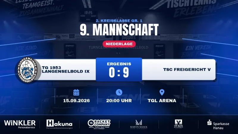 Klares 0:9 zu Hause: Freigericht V lässt der TGL-Neun keine Chance