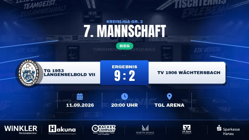 Traumstart in die Kreisliga: TG Langenselbold VII schlägt Wächtersbach souverän mit 9:2