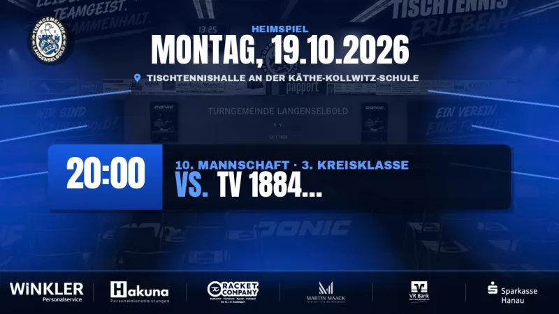 Heimspiel am Montag: TG Langenselbold 10. Mannschaft empfängt TV 1884 Großkrotzenburg II